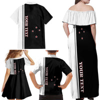 Personalised New Zealand 2025 Archery Basic Family Matching Off Shoulder Maxi Dress and Hawaiian Shirt Archery NZ LT01 - Polynesian Pride