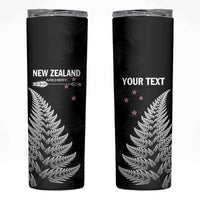 Personalised New Zealand 2025 Archery Skinny Tumbler Aotearoa Silver Arrows Black LT01 Black - Polynesian Pride