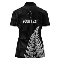 Personalised New Zealand 2025 Archery Women Polo Shirt Aotearoa Silver Arrows Black LT01 - Polynesian Pride