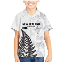 Personalised New Zealand 2025 Archery Family Matching Mermaid Dress and Hawaiian Shirt Aotearoa Silver Arrows White LT01 Son's Shirt White - Polynesian Pride