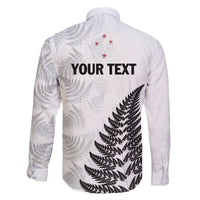 Personalised New Zealand 2025 Archery Family Matching Off The Shoulder Long Sleeve Dress and Hawaiian Shirt Aotearoa Silver Arrows White LT01 - Polynesian Pride