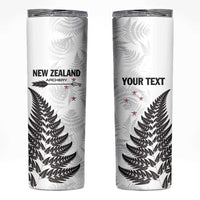 Personalised New Zealand 2025 Archery Skinny Tumbler Aotearoa Silver Arrows White LT01 White - Polynesian Pride