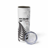 Personalised New Zealand 2025 Archery Skinny Tumbler Aotearoa Silver Arrows White LT01 - Polynesian Pride
