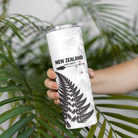 Personalised New Zealand 2025 Archery Skinny Tumbler Aotearoa Silver Arrows White LT01 - Polynesian Pride