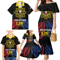 Personalized Philippines Independence Day Family Matching Mermaid Dress and Hawaiian Shirt Filipino 126th Anniversary Sun Tattoo LT01 - Polynesian Pride