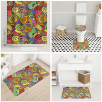 Hawaii Fruits Hippie Style Bathroom Set Vibrant Colorful