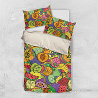 Hawaii Fruits Hippie Style Bedding Set Vibrant Colorful