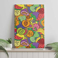 Hawaii Fruits Hippie Style Canvas Wall Art Vibrant Colorful