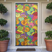 Hawaii Fruits Hippie Style Door Cover Vibrant Colorful