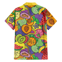 Hawaii Fruits Hippie Style Family Matching Puletasi and Hawaiian Shirt Vibrant Colorful LT01 - Polynesian Pride