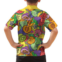 Hawaii Fruits Hippie Style Family Matching Tank Maxi Dress and Hawaiian Shirt Vibrant Colorful LT01 - Polynesian Pride