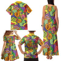 Hawaii Fruits Hippie Style Family Matching Tank Maxi Dress and Hawaiian Shirt Vibrant Colorful LT01 - Polynesian Pride