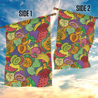 Hawaii Fruits Hippie Style Garden Flag Vibrant Colorful