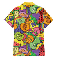 Hawaii Fruits Hippie Style Hawaiian Shirt Vibrant Colorful