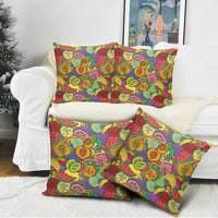 Hawaii Fruits Hippie Style Pillow Cover Vibrant Colorful