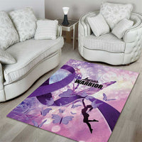 Polynesian Lupus Awareness Area Rug Butterfly Hologram Lupus Warrior