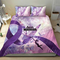 Polynesian Lupus Awareness Bedding Set Butterfly Hologram Lupus Warrior