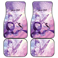 Personalized Polynesian Lupus Awareness Car Mats Butterfly Hologram Lupus Warrior