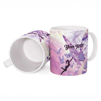 Personalized Polynesian Lupus Awareness Ceramic Mug Butterfly Hologram Lupus Warrior