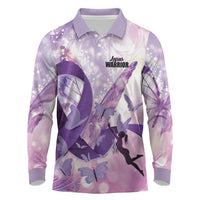 Personalized Polynesian Lupus Awareness Long Sleeve Polo Shirt Butterfly Hologram Lupus Warrior