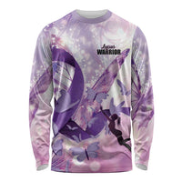 Personalized Polynesian Lupus Awareness Long Sleeve Shirt Butterfly Hologram Lupus Warrior