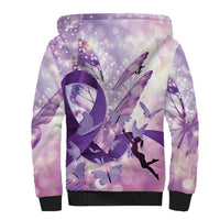 Personalized Polynesian Lupus Awareness Sherpa Hoodie Butterfly Hologram Lupus Warrior