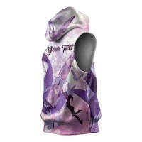 Personalized Polynesian Lupus Awareness Sleeveless Hoodie Butterfly Hologram Lupus Warrior