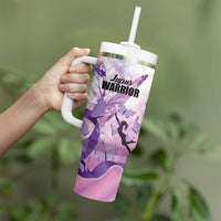 Personalized Polynesian Lupus Awareness Tumbler With Handle Butterfly Hologram Lupus Warrior