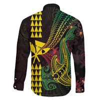 Hawaii Kakau Hammerhead Shark Family Matching Mermaid Dress and Hawaiian Shirt Neon Plumeria Pattern LT01 - Polynesian Pride