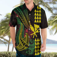 Hawaii Kakau Hammerhead Shark Hawaiian Shirt Neon Plumeria Pattern