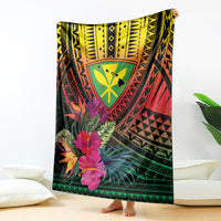 Hawaii Kanaka Maoli Flag Day Blanket Tropical Flowers