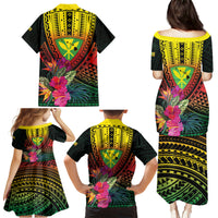 Hawaii Kanaka Maoli Flag Day Family Matching Puletasi and Hawaiian Shirt Tropical Flowers LT01 - Polynesian Pride