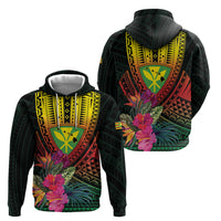 Hawaii Kanaka Maoli Flag Day Hoodie Tropical Flowers
