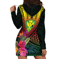Hawaii Kanaka Maoli Flag Day Hoodie Dress Tropical Flowers LT01 - Polynesian Pride