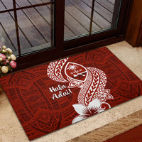 Hafa Adai Guam Rubber Doormat Polynesian Floral Red Pattern LT01 - Polynesian Pride