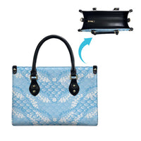 Baby Blue Mermaid Puakenikeni Maile Lei Leather Bag