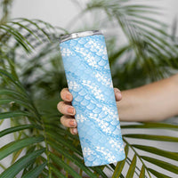 Baby Blue Mermaid Puakenikeni Maile Lei Skinny Tumbler LT01 - Polynesian Pride