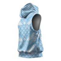 Baby Blue Mermaid Puakenikeni Maile Lei Sleeveless Hoodie