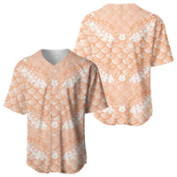 Apricot Mermaid Puakenikeni Maile Lei Baseball Jersey