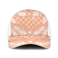 Apricot Mermaid Puakenikeni Maile Lei Baseball Net Cap