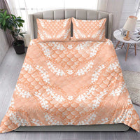 Apricot Mermaid Puakenikeni Maile Lei Bedding Set