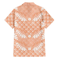 Apricot Mermaid Puakenikeni Maile Lei Hawaiian Shirt