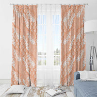 Apricot Mermaid Puakenikeni Maile Lei Window Curtain