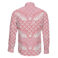 Soft Pink Mermaid Puakenikeni Maile Lei Family Matching Summer Maxi Dress and Hawaiian Shirt LT01 - Polynesian Pride