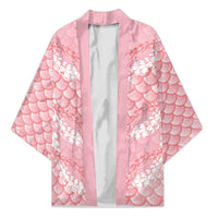 Soft Pink Mermaid Puakenikeni Maile Lei Kimono