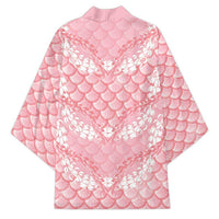 Soft Pink Mermaid Puakenikeni Maile Lei Kimono