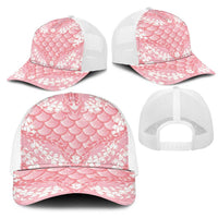 Soft Pink Mermaid Puakenikeni Maile Lei Mesh Trucker Cap