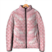 Soft Pink Mermaid Puakenikeni Maile Lei Padded Jacket