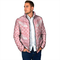 Soft Pink Mermaid Puakenikeni Maile Lei Padded Jacket