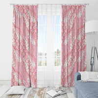 Soft Pink Mermaid Puakenikeni Maile Lei Window Curtain